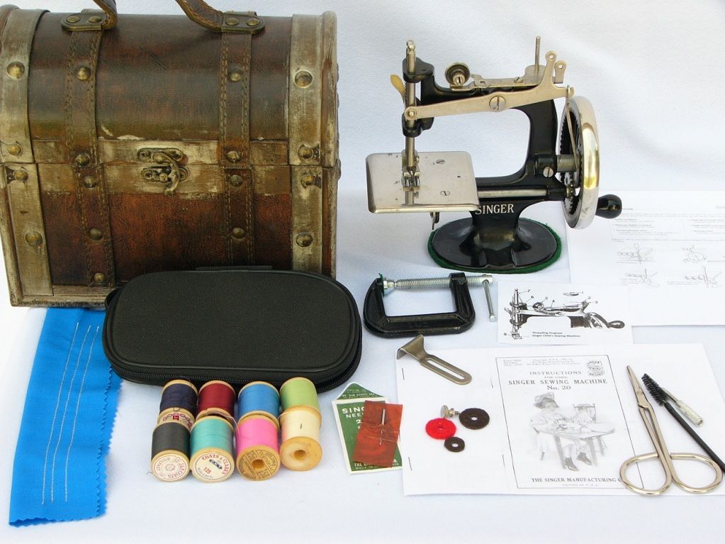 Antique Singer Child Sewing Machine 20 Hand Crank 1920s Toy* Cast Iron Miniature eBay