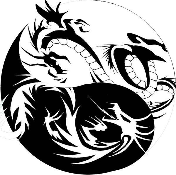 dragon yin yang tattoo. Yin Yang Tattoo Flash