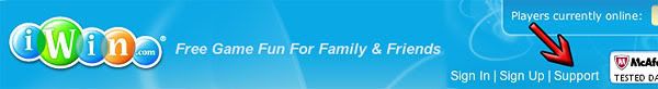 Support on iWin