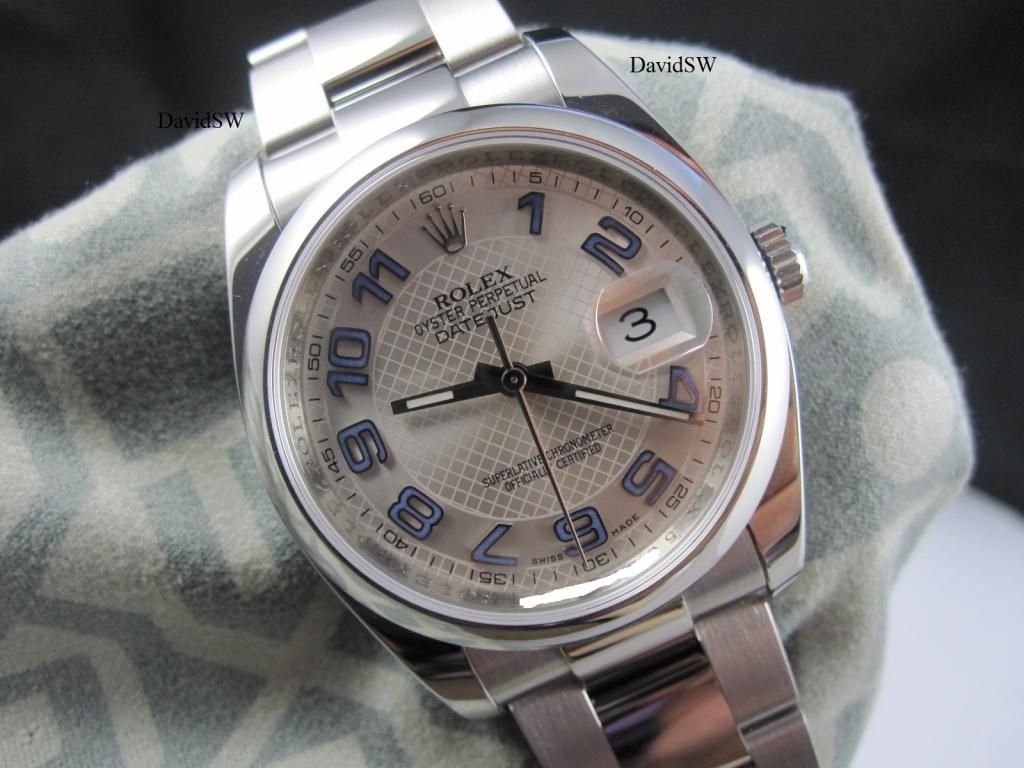 Fs Rolex Mm Datejust Oyster Bracelet Silver Decorated Arabic