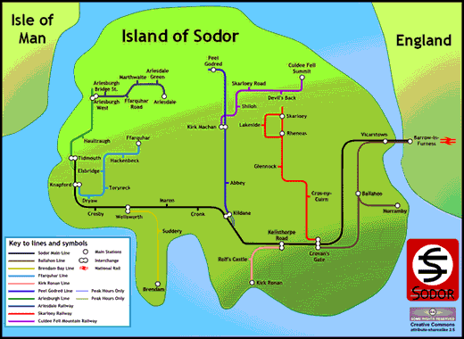 Thomas and friends island of Sodor map railway trainline layout | Train ...